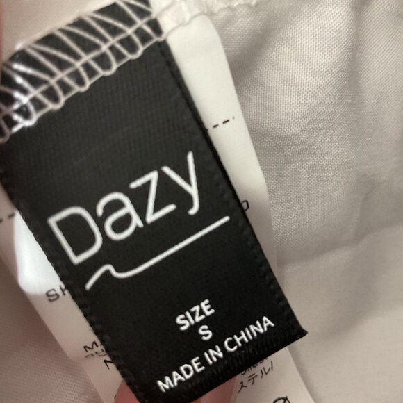 Dazy Vintage-Inspired White Lace Midi Dress Size S With Short Sleeves & Bow Acce - Picture 11 of 11